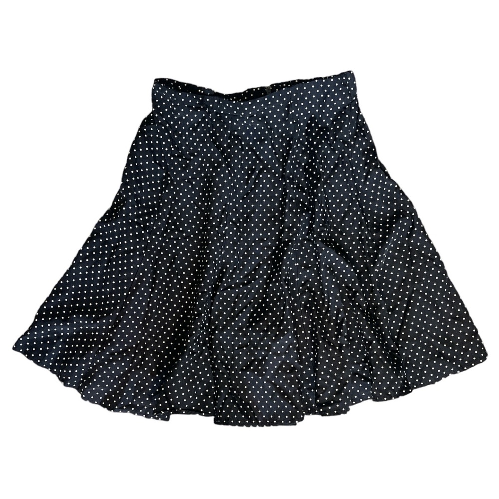 Black and White Polka Dot Rayon Mini Skirt S